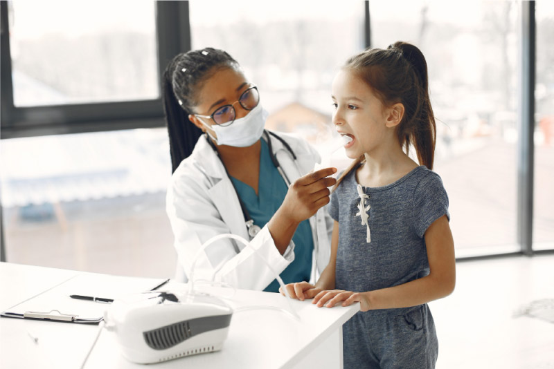 niña procedimiento pulmonar
